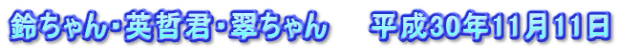 鈴ちゃん・英哲君・翠ちゃん　　平成30年11月11日